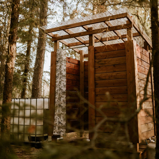Image showcasing Cedar | DIY Off-Grid Outdoor Shower House | Hillside Market – The ...